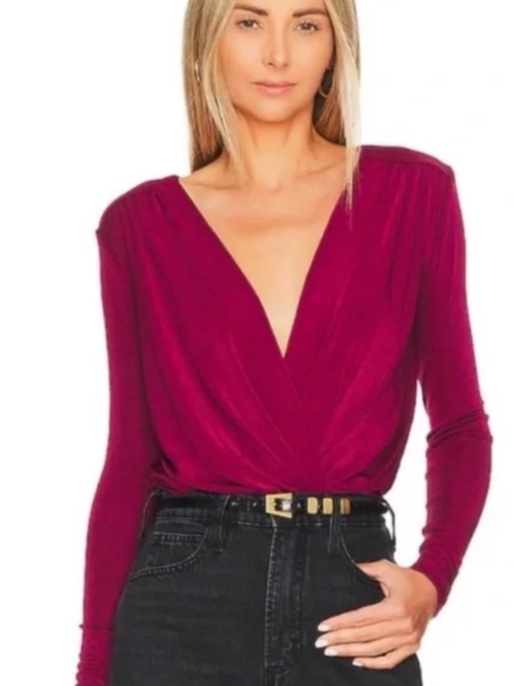 Free People Turnt Bodysuit S Dark Rhubarb Pink Size Small